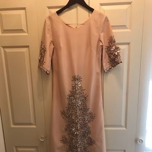 Vintage Kaftan Floral Embroidery Tan/Beige